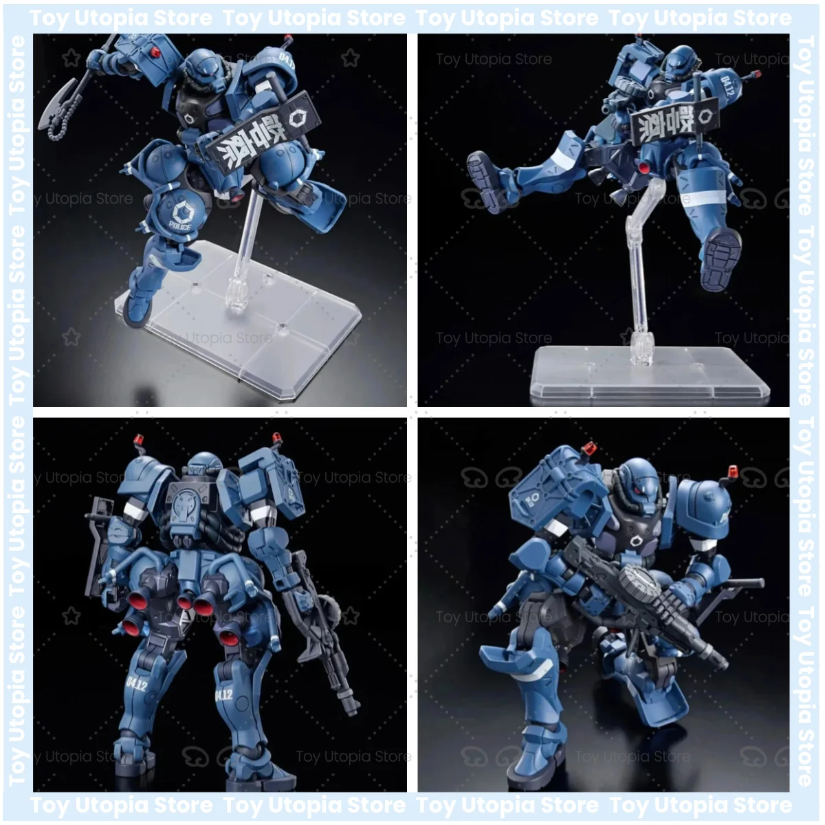 Фото Оригинальный сборный модельный набор Bandai Gundam GQuuuuuuX, мобильный костюм HG, масштаб 1/144, фигурки аниме, MS-06-SSP, полицейский Заку, в наличии №1
