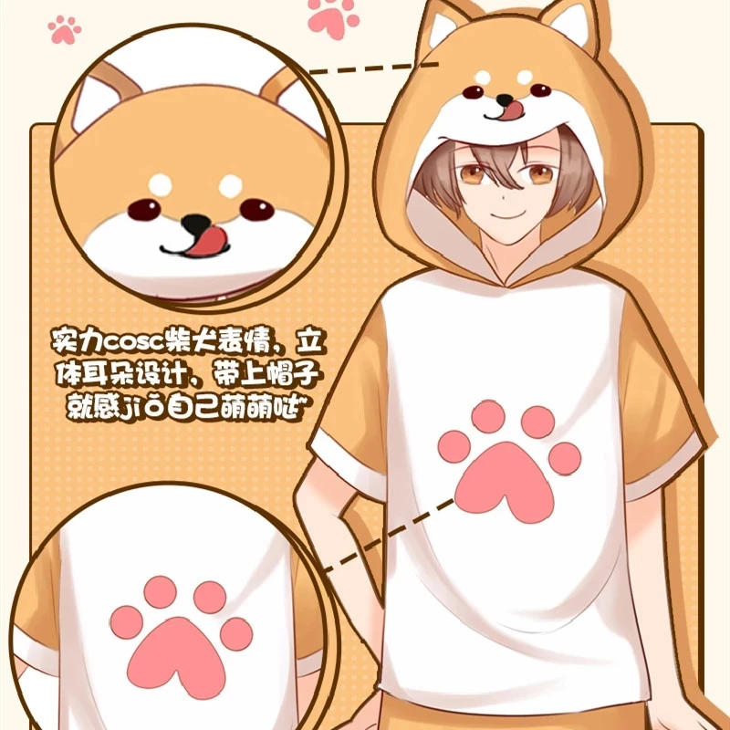 Аниме короткий комбинезон Kawaii Shiba Inu пижамы взрослые комбинезоны Kigurumi Corgi с