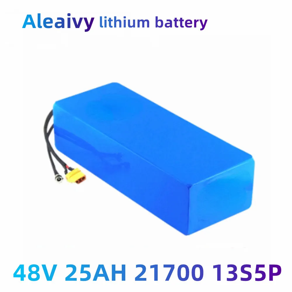 

Aleaivy 48V 25ah 21700 5000mAh 13S5P Lithium Battery Pack 48V 25AH 1500W Electric Bicycle Battery Built In 20A BMS With Charger