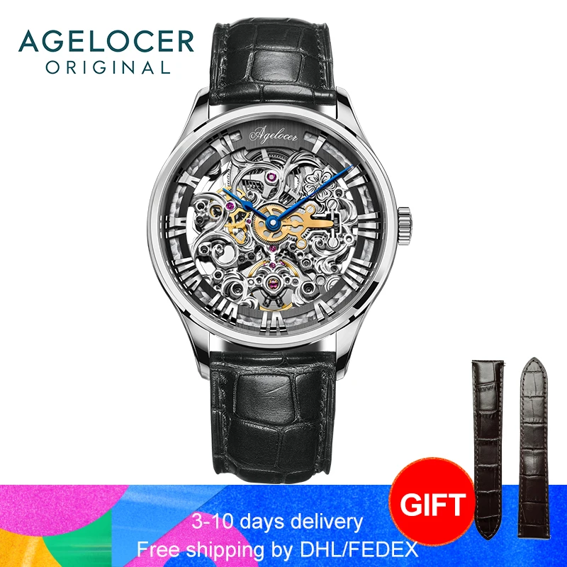 

AGELOCER Original Brand Men Automatic Mechanical Watch Skeleton Military Relogio Male Montre Men Watches Relojes Hombre