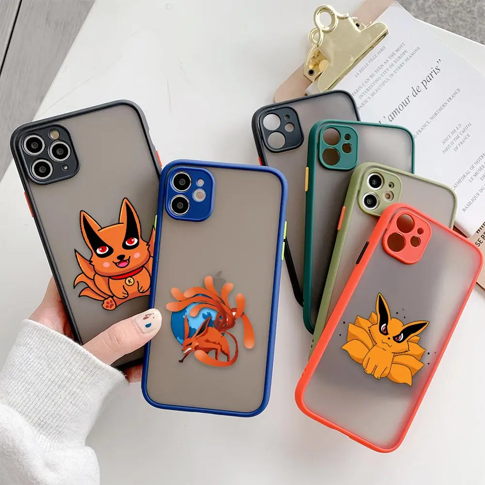 

Anime Naruto baby kurama Matte Phone Case For Apple iPhone 13 12 11 XR XS X 8 7 Pro Plus Max Mini Skin Feeling Cases Funda Shell