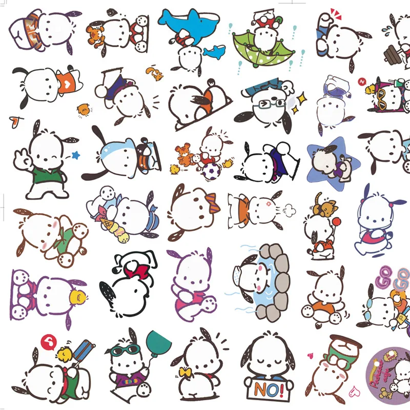 

Sanrioed Anime Pochacco 100 Stickers for Girl Boy Birthday Gift Cartoon Diy Diary Scrapbook Luggage Mobile Phone Stickers