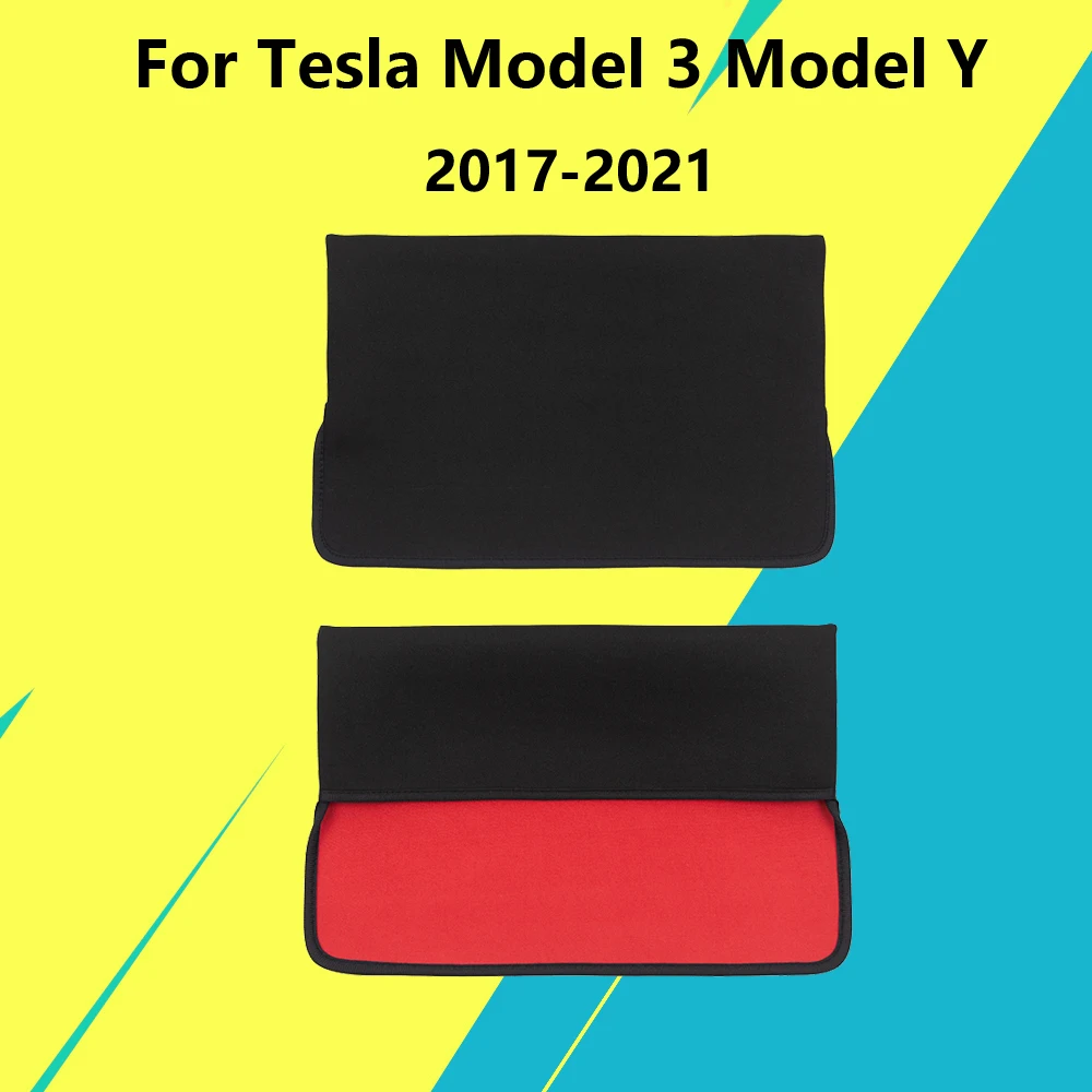 

For Tesla Model 3 Model Y 2017-2021 Center Console Sunshade Car Screen Protector Dust Cover Black Without Letter Sleeve