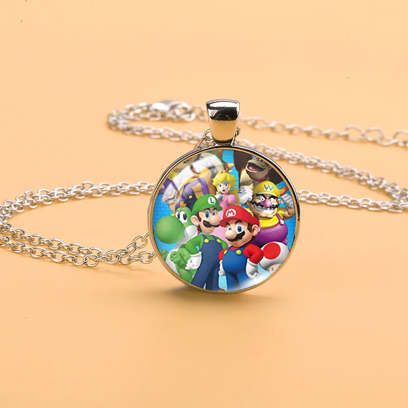 

Super Mario Bros Toys Fashion Cartoon Necklace Anime Fugures Games Mario Luigi Yoshi Cute Pendant Necklace Women Necklace Gifts
