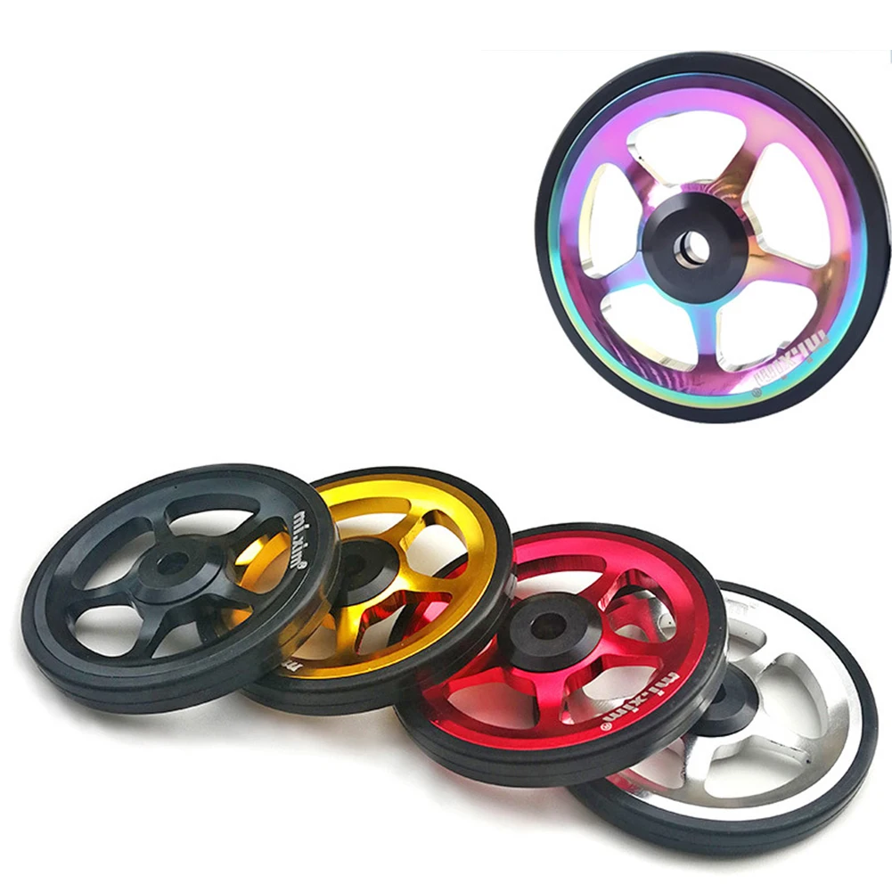 

1pcs Aluminium Simple Wheels With M6 Bolts For Brompton Folding Bikes 60mm M6 Screw Rear Cargo Rack Easy Wheel Cycling Parts