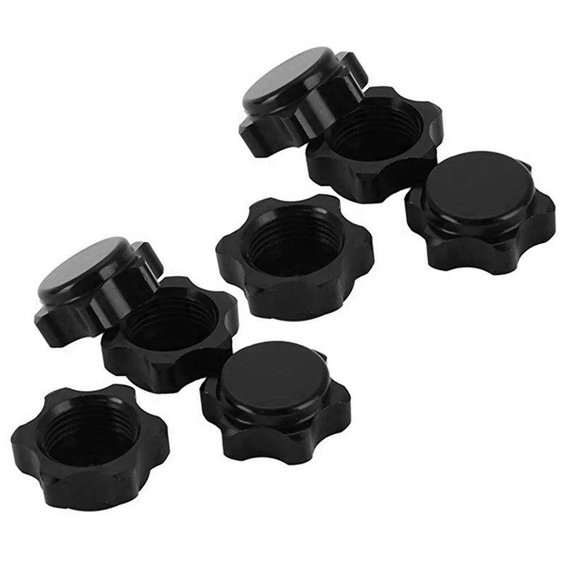 2023 Hot-8Pcs Aluminum Wheel Hub Cover Anti-Dust Cover 17Mm Hex Nut For 1/8 RC Car,Black