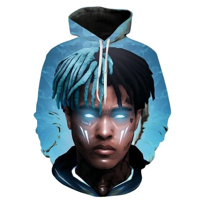 

Новинка 2022, толстовка Xxxtentacion с 3D принтом, спортивная одежда для мужчин и женщин, повседневный модный спортивный Универсальный свитер с капю...