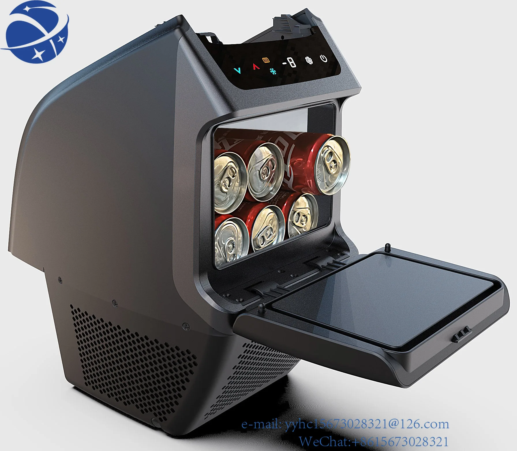 

Yun Yi Model Y accessary 4.6L 12v car armrest fridge freezer DC compressor built in easy install car refrigerator for model Y