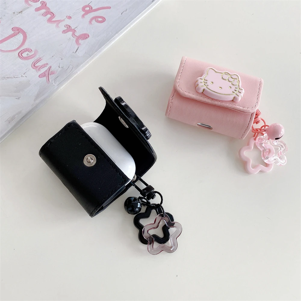 Чехол для наушников с 3D луком Hello Kitty Apple AirPods 1 2 3 поколения Airpods Pro кожаный чехол