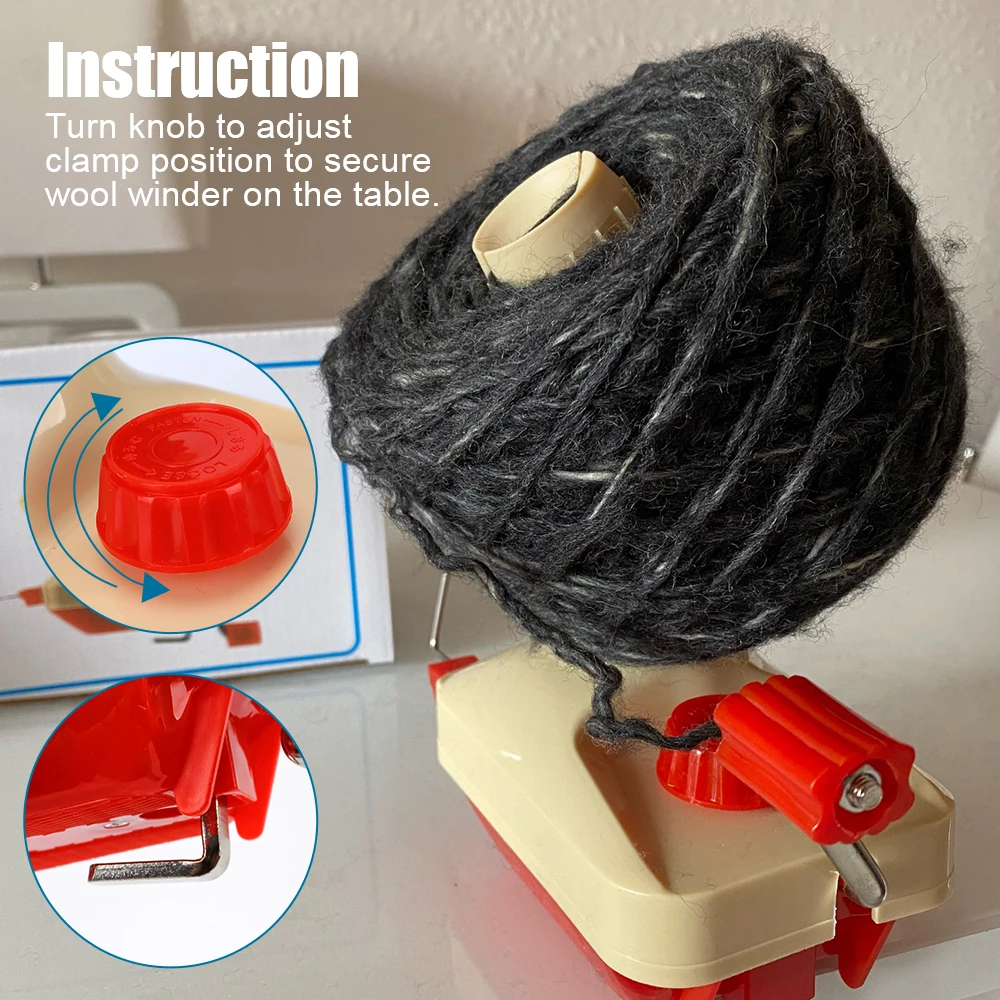 Ручной обмотчик для пряжи Handheld Swift Coiler Yarn Fiber Hand Operated Winder String Ball Manual Cable Craft Repair Tools.