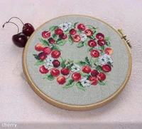 nn yixiao counted cross stitch kit cross stitch rs cotton with cross stitch magazine cherry wreath 23 23 full embroidery