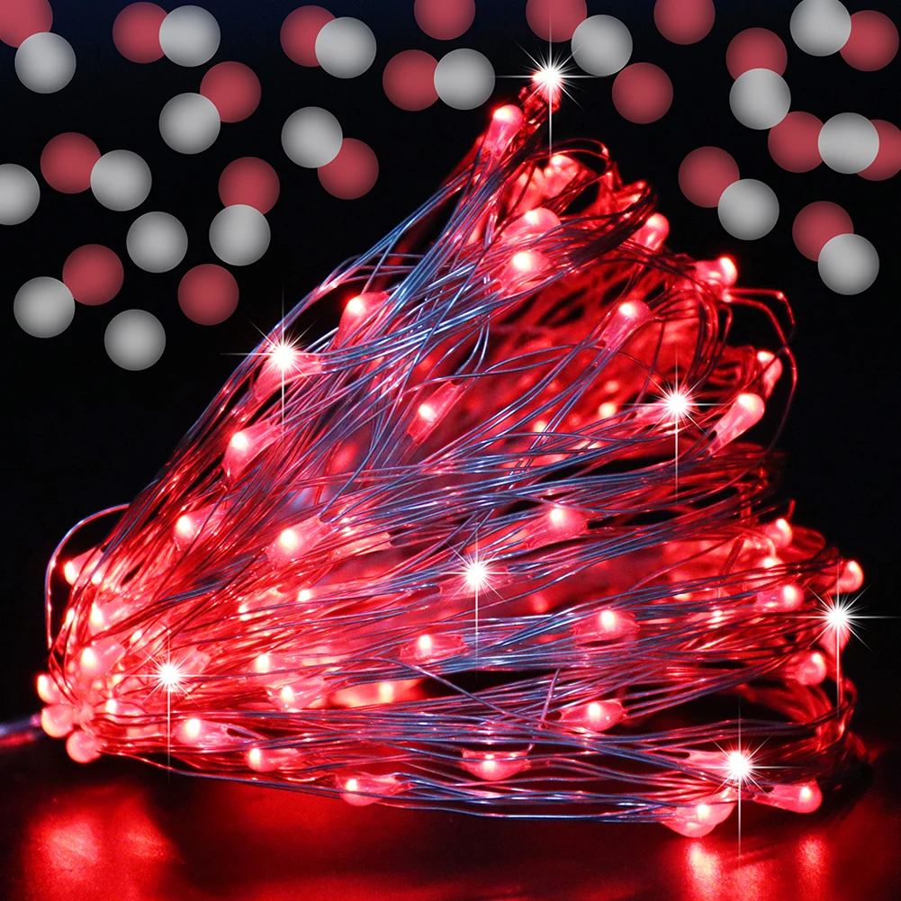 

Светодиодная гирлянда XUNATA 5-50 метров серебристая медная проволока 12В