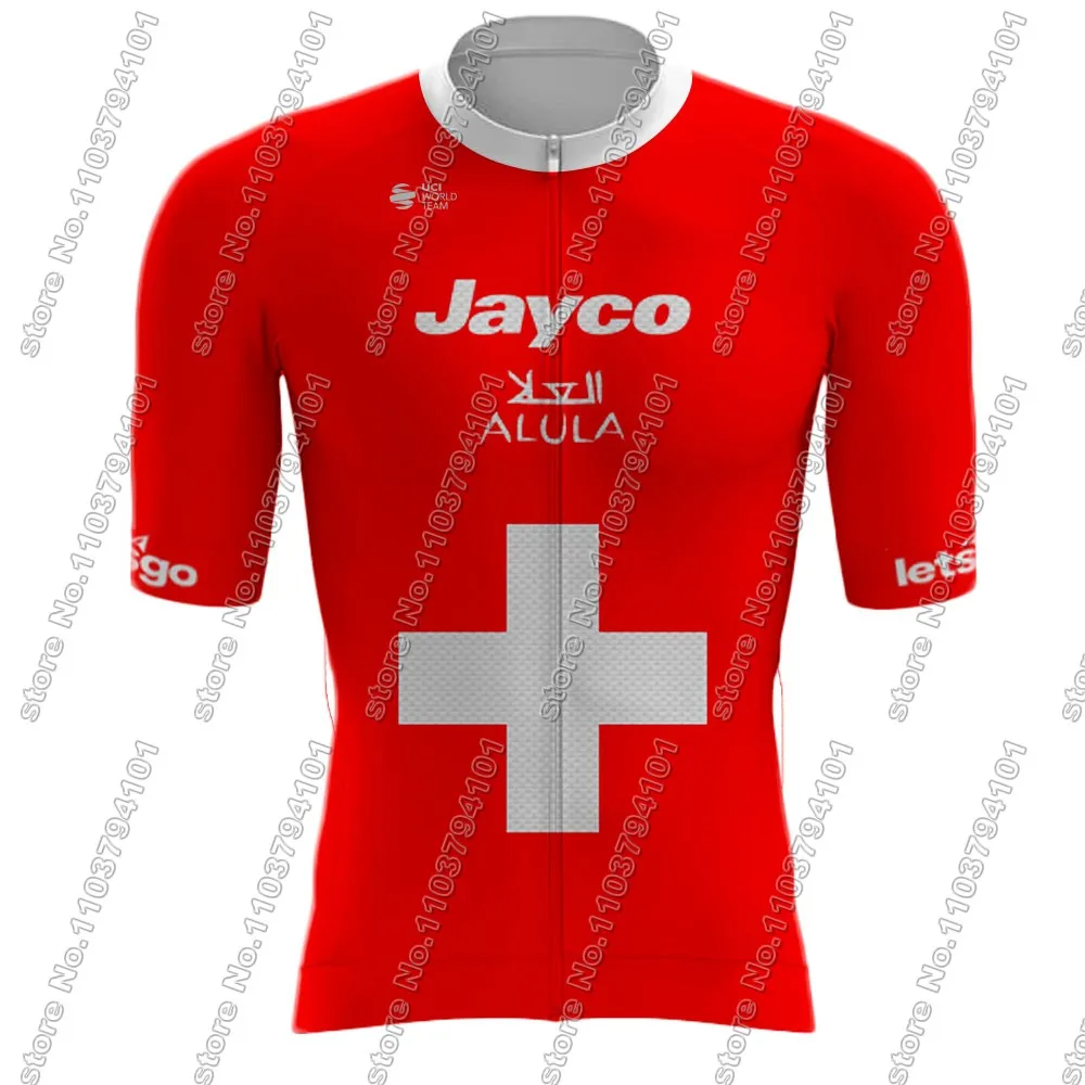 Jayco Alula команда Велоспорт Джерси 2024 комплект швейцарской красной одежды с