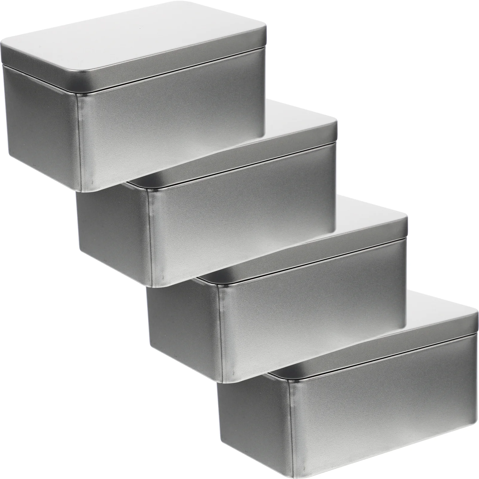 

4 Pcs Tinplate Gift Box Party Rectangular Tins Can Metal Candy Container Packing Case Storage