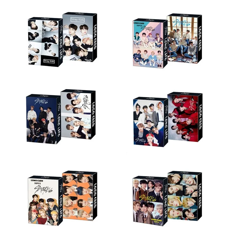 

30Pcs/Box Kpop Stray Kids Lomo Card Set New Album Postcards Straykids Photocards Photo Print Cards Korea Boys Poster Fans Gifts