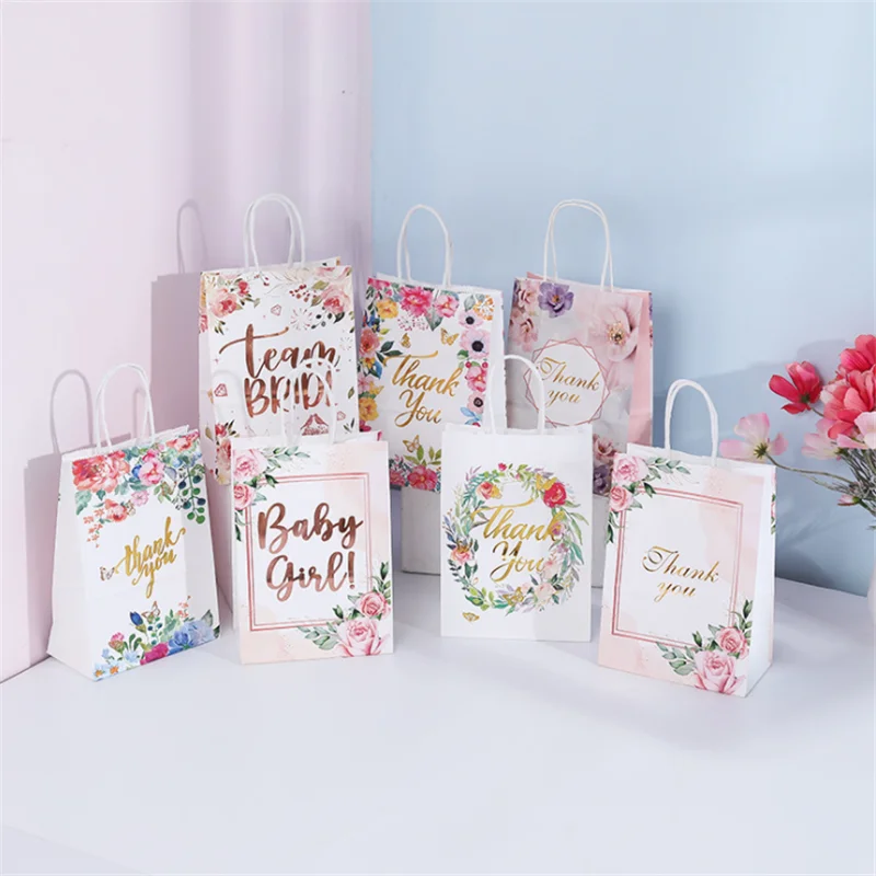 

6pcs Wedding Decoration Gift Bag Team Bridal Gift Bag Baby Shower Thank You Gift Bag Bridal Shower Party Decoration Tote Bag