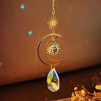 sun catcher crystal for car hanging crystals decorations prism suncatcher moon and star crystals window decor garden decoration