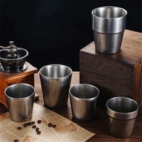 304 stainless steel retro silver mugs double wall cold drink beer coffee cup camping travel portable drinkware mug dropshipping