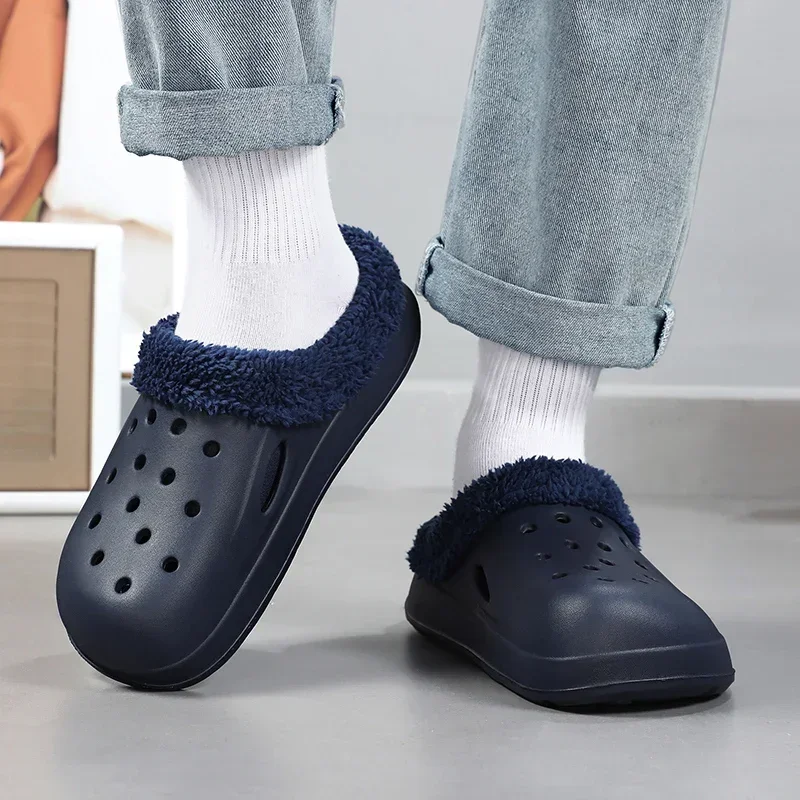 Мужские Зимние Тапочки Без Шнуровки Мягкие Нескользящие Домашние И Уличные