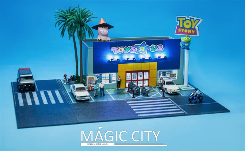 

Magic City 1:64 Led Lighting Diorama American Street Toy Supermarket
