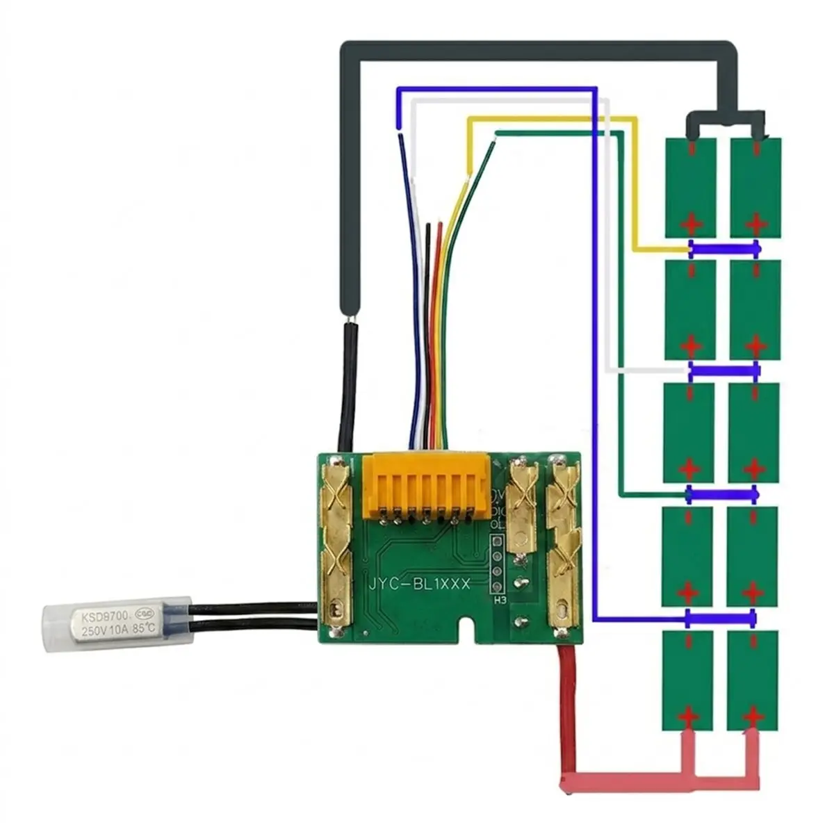 Фото Плата защиты аккумуляторов DT35BG для электроинструментов 18650 21700, плата PCB для аккумуляторов 18В BL1830 BL1850, 4-проводное обнаружение №1