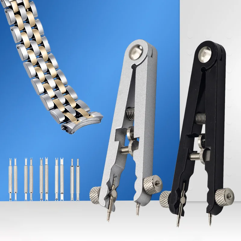 

Стандартное устройство для демонтажа пружинной полосы часов 6825 со сменными головками 10 шт. ремешков для часов из алюминиевого сплава