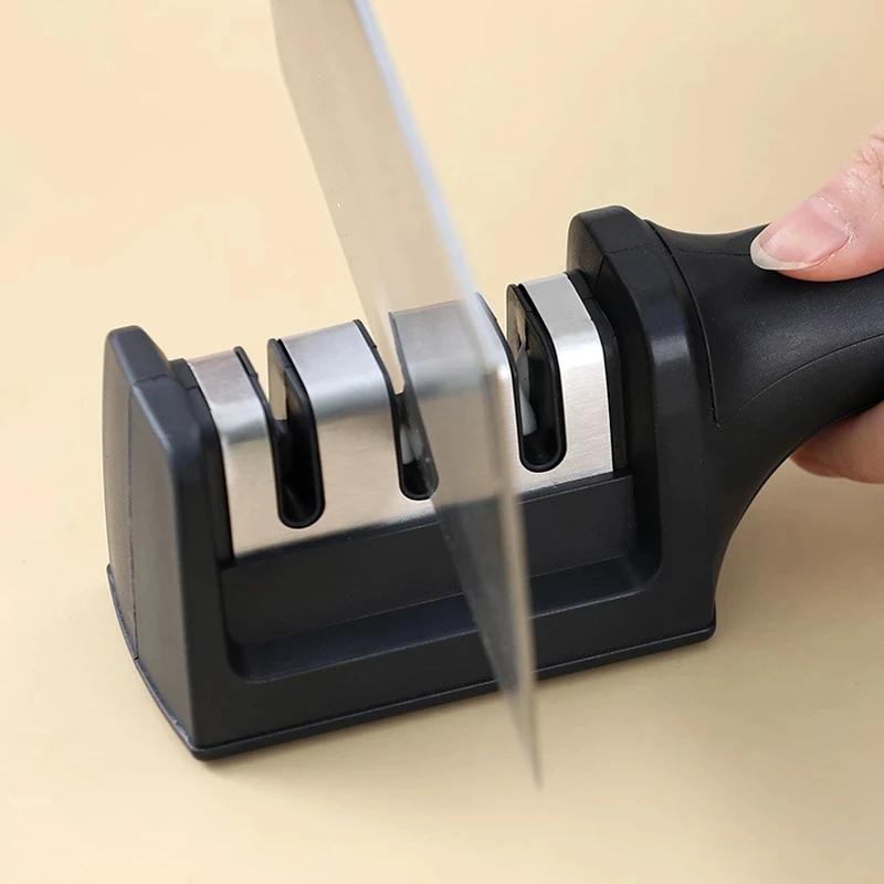 

Knife Sharpener Handheld Multi-function 4 Stages Type Quick Sharpening Tool With Non-slip Base Kitchen Knives Accessories Gadget