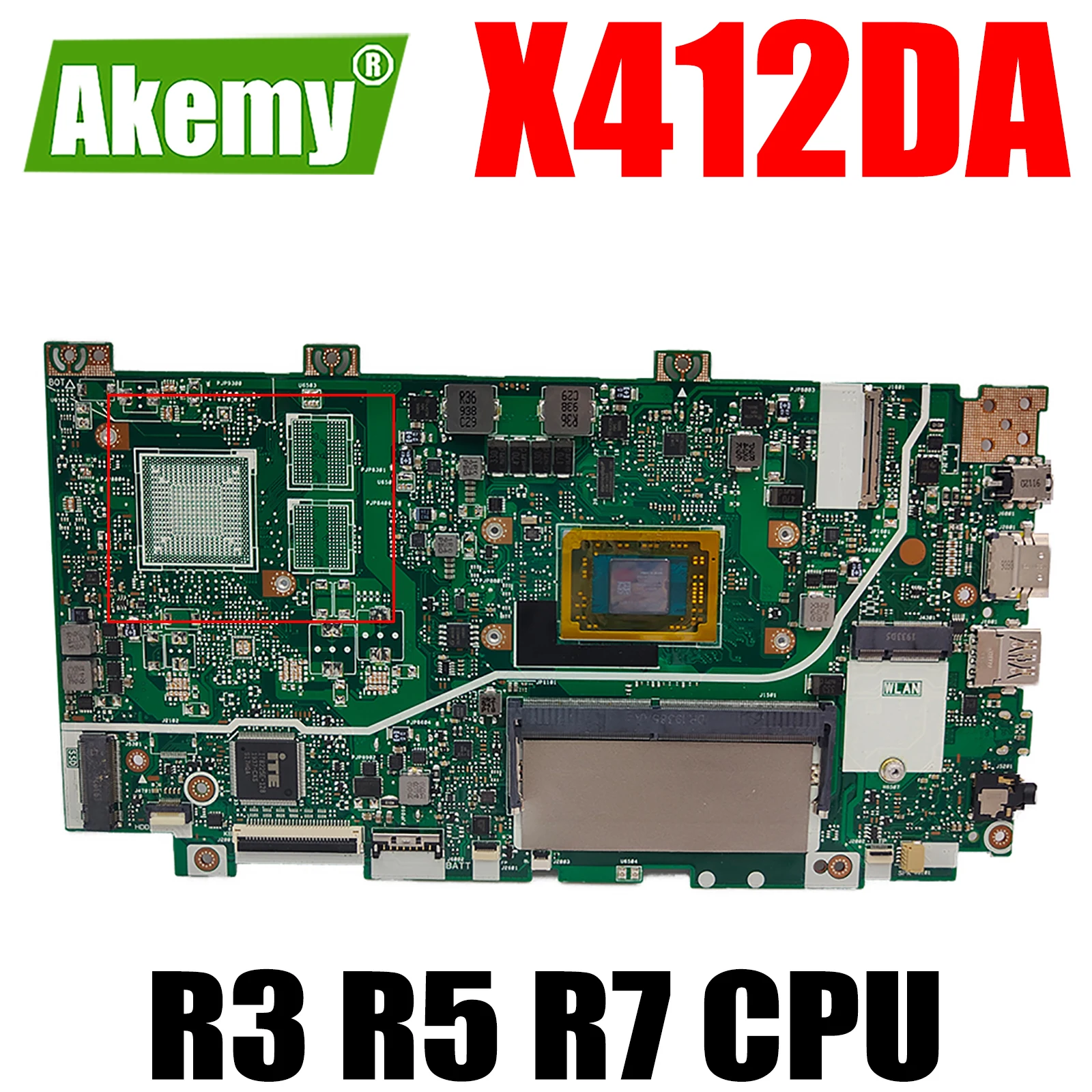 

X412DA Motherboard with AMD R3-3200 R3-3300 R5-3500 R7-3700 CPU for ASUS X412DK A412D F412D X412D Laptop Motherboard Mainboard