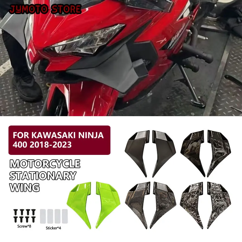 

for Kawasaki Ninja 400 Ninja400 2018 2019 2020 2021 2022 2023 Motorcycle Aero Winglet Wind Wing Fairing Windshield Spoiler Red