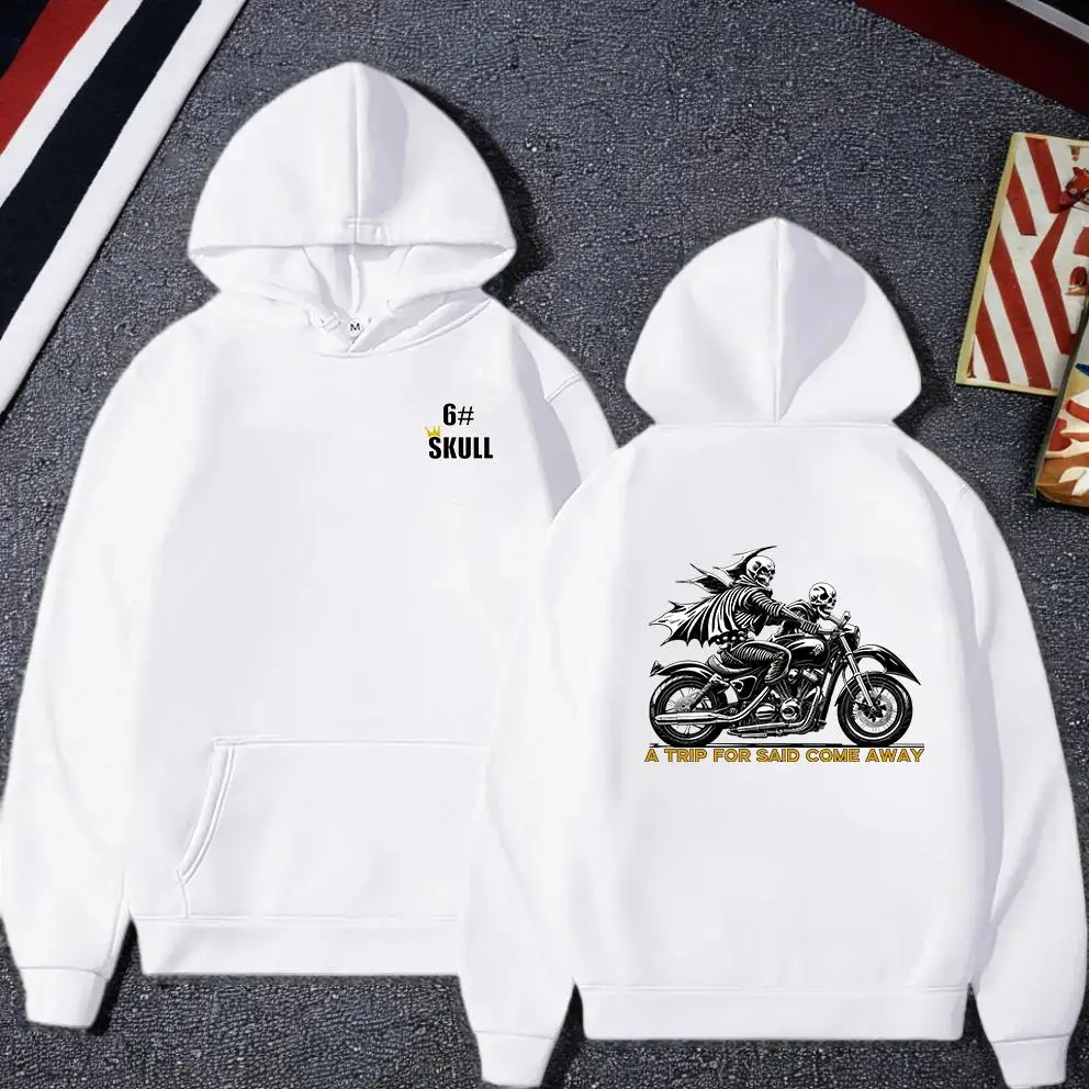 Толстовка мужская с принтом черепа Свободный свитшот уличный пуловер в стиле