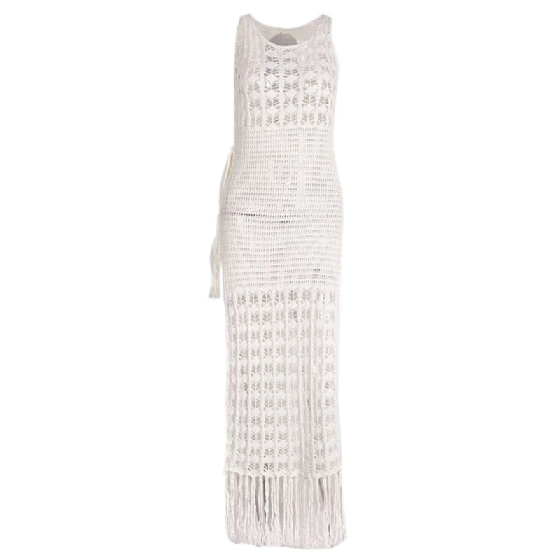 

Long Beach Dress Cover up Cover up Beach Dress Tassel Tunic Crochet Beach Cover Up Dress Women Long Swimsuit Cover Up