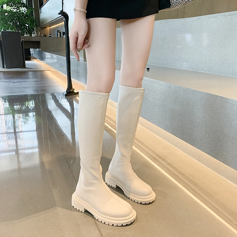 Aphixta зимние кожаные ботильоны с круглым носком на молнии бежевый лакированная