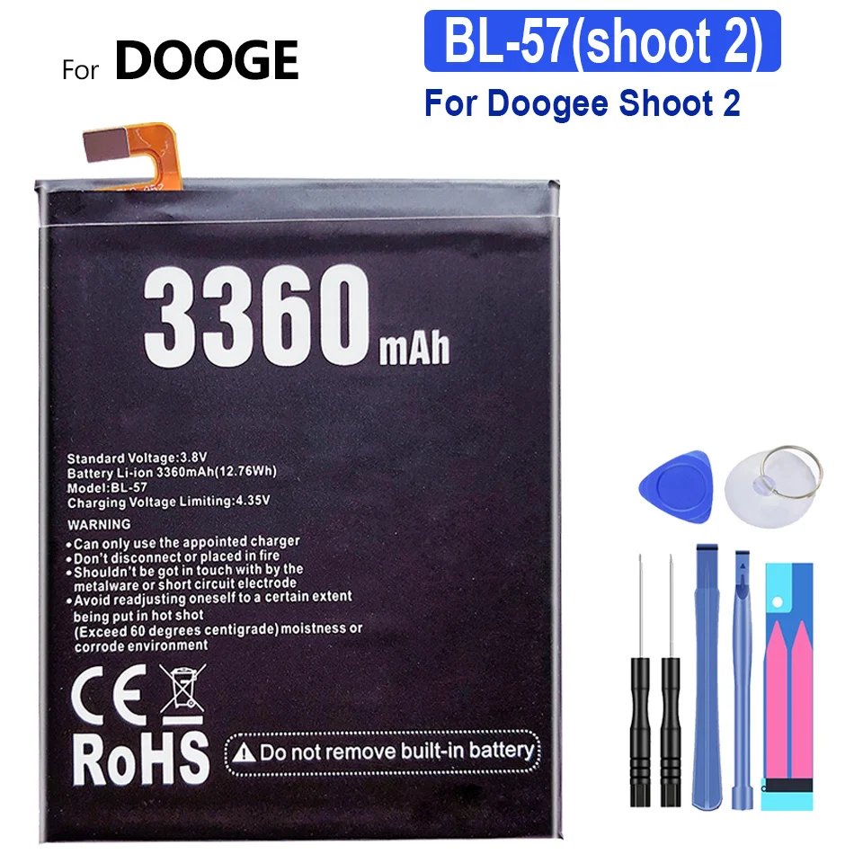 

Mobile Phone Battery BL-57 (shoot 2) 3360mAh For Doogee Shoot 2 Shoot2 Battery Batterij + Track NO