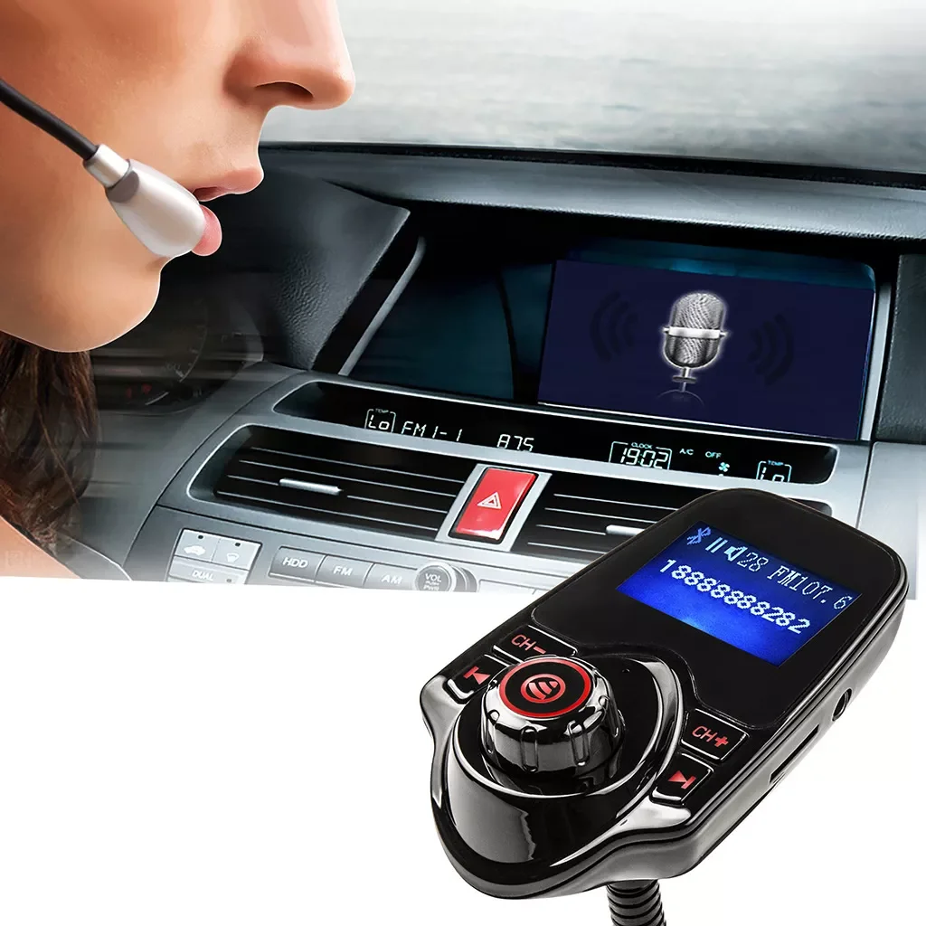 

New T10 Car Bluetooth hands-free MP3 Music player FM transmitter Dual USB Charger Auto FM transmitter Support TF Card