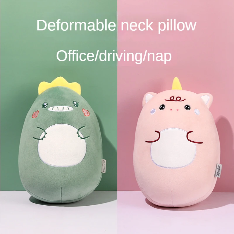 

2-in-1 Neck Pillow U-shaped Nap Pillow Cartoon Figure U-shaped Throw Pillow Travel Neck Pillow Office Headrest Pillow Cushion