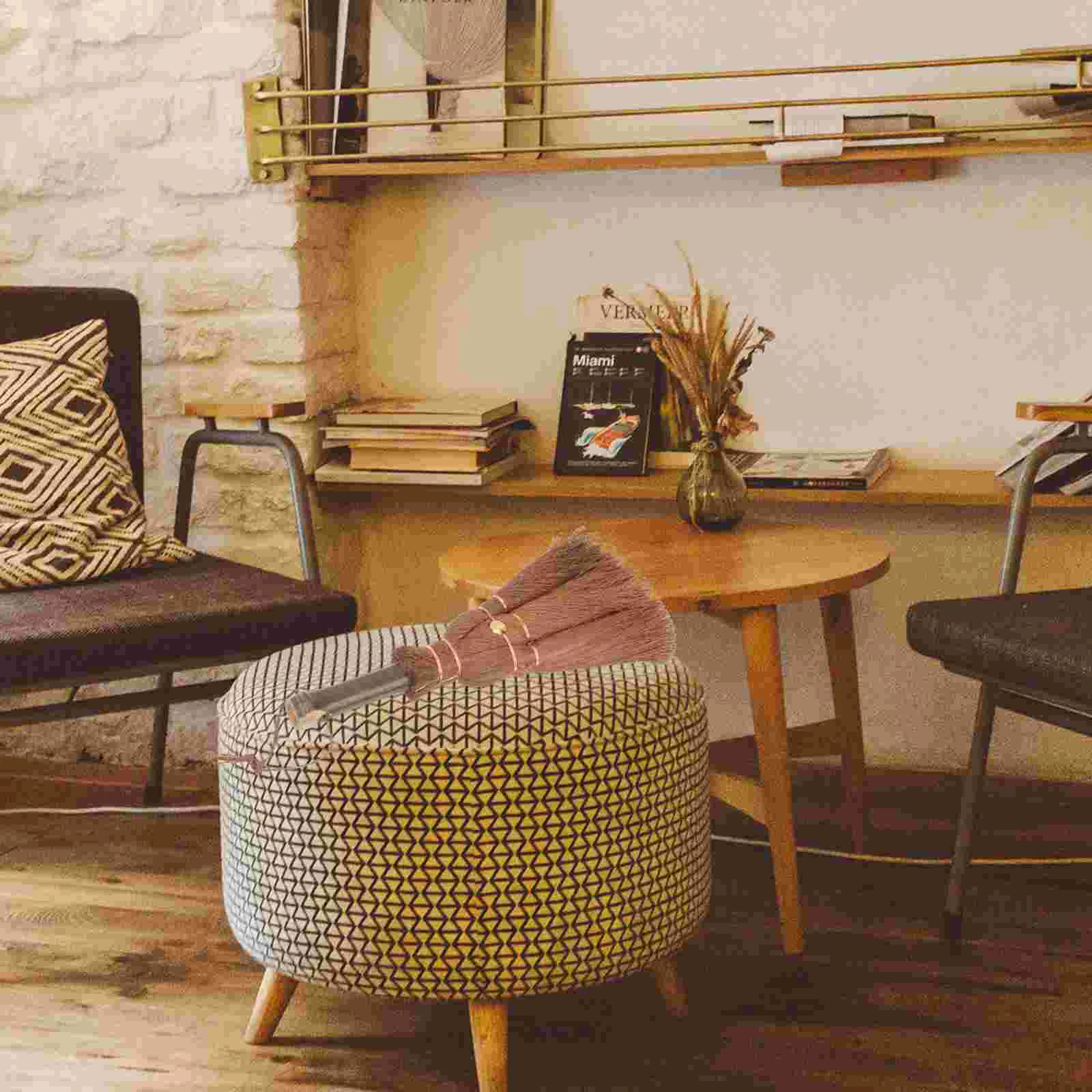 Соломенная метла аксессуары для небольшого дома Хэллоуина светло-коричневые