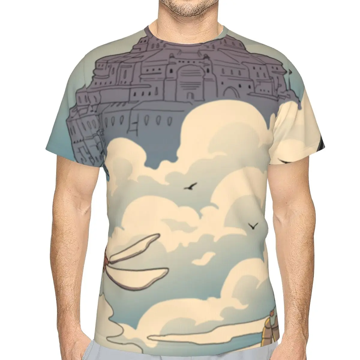 Футболка мужская Тонкая с круглым вырезом Классическая рубашка из полиэстера 3D