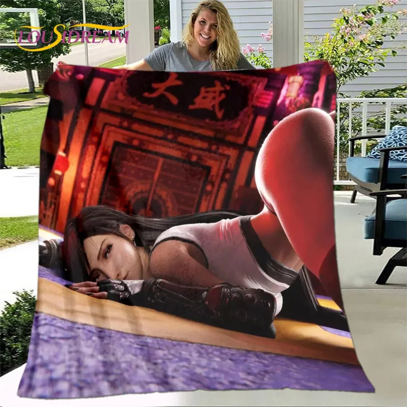 

Tifa Aerith кружевное аниме мягкое плюшевое одеяло для сексуальной девушки, фланелевое одеяло, покрывало для гостиной, спальни, кровати, дивана, пикника