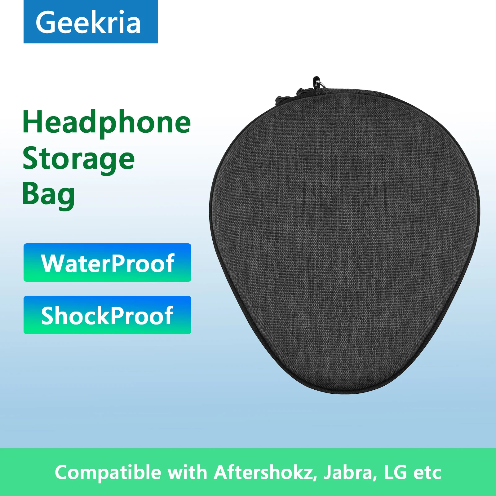 Enlarge Geekria Headphones Case For Aftershokz, Jabra, LG, Sennheiser Hard Portable Bluetooth Earphones Headset Bag For Accessories