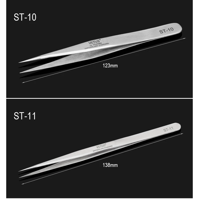 Набор из 8 инструментов для ремонта макияжа серии VETUS ST пинцет нержавеющей стали