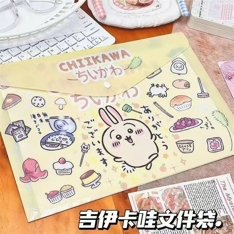 Фото Папка для документов Chiikawa Hachiware Usagi Kawaii в стиле аниме, формат А4, большая вместимость, для хранения студенческих работ и документов, с зажимом №5