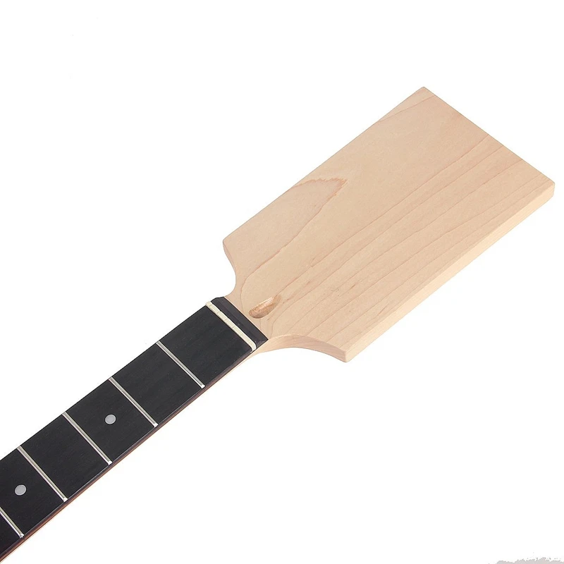 

2X Electric Guitar Neck Paddle Head Rosewood On Maple 22 Frets Dot Inlay Unfinished DIY Parts
