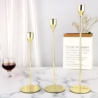 3pcsset simple style metal candle holders simple golden wedding decoration bar party living room decor home decor candlestick