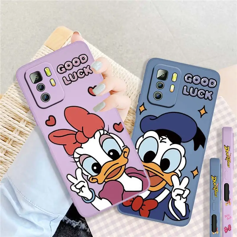 

Donald Duck Cute Disney Liquid Left Rope Soft For Xiaomi Redmi Note 11 10S 10 9S 9T 9 8T 8 Pro Plus 7 6 5 4G 5G Phone Case