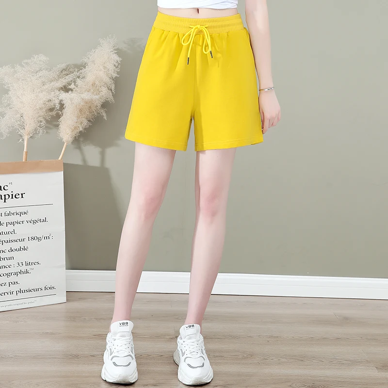 Fashion And Versatile Shorts Comfortable Elastic Waist Pure Cotton 5-Point Trousers Women'S Casual Summer Loose Beach Pants