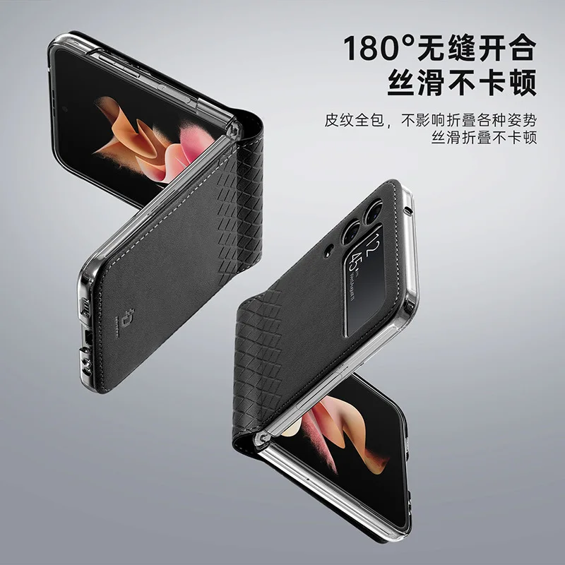 Original Dux Ducis Pu Leather Case For Samsung Galaxy Z Flip 4 3 Flip4 Flip3 5g Coque Luxury Thin Flip Cover Wallet Phone Cases