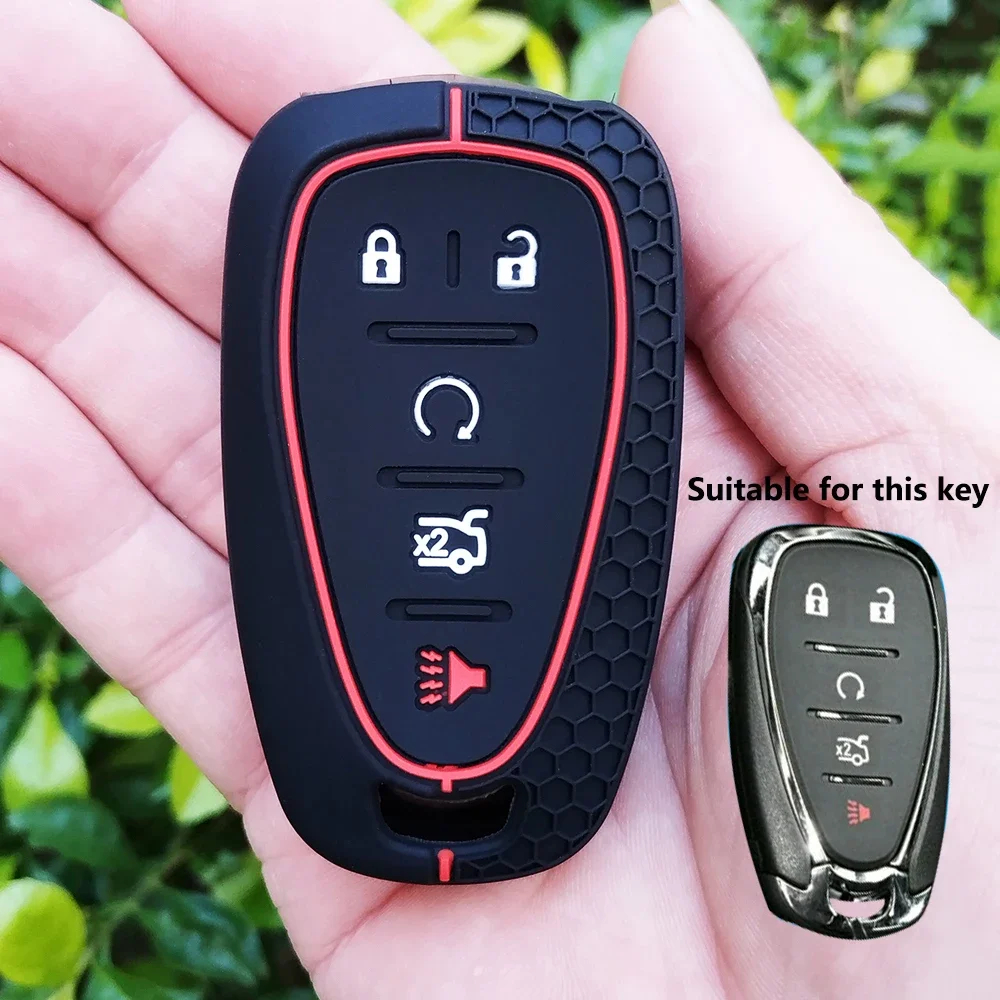 

Силиконовый чехол для дистанционного ключа автомобиля, чехол для ключей для Chevrolet Camaro Malibu Cruze Equinox Volt, 5-кнопочный автоаксессуар