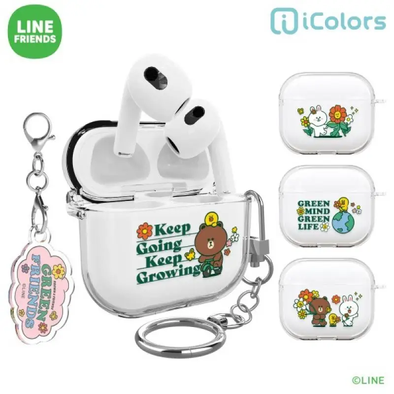 

Чехол для наушников LINE FRIENDS для Apple Airpods 1, 2, 3 Pro, мультяшный аниме беспроводной Bluetooth чехол для наушников, рождественские подарки
