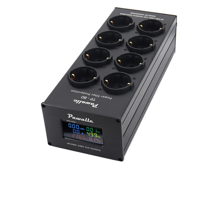 Фото Pawalle Tp80 Power Filter Socket EU, позолоченная розетка из чистой меди с шумоподавлением и защитой от перенапряжения №1
