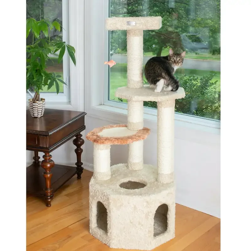 

real wood Cat Tree Model X5703, Khaki